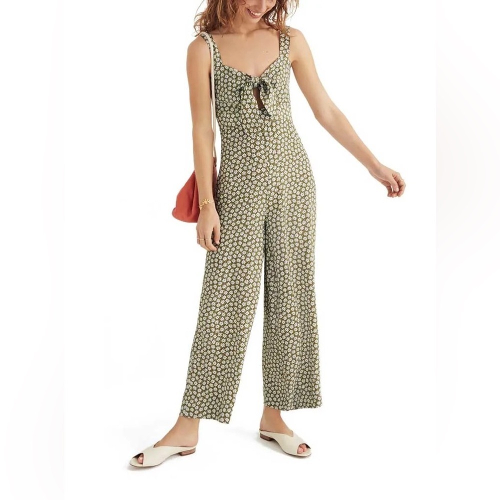 NWT $158 Madewell Plumeria Cutout Jumpsuit in Mini Daisy Sz 6 Green